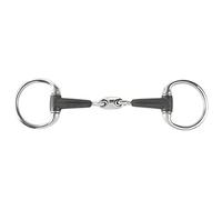 HORZE Mors de Filet Double Brisure Caoutchouc à Olives, Noir, 115