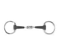 HORZE Mors de Filet Double Brisure Caoutchouc à Olives, Noir, 135