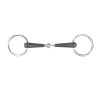 HORZE Mors de Filet Simple Brisure Caoutchouc Anneaux Chantilly - 135, Noir