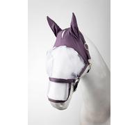 Horze Paso Fino Licol pour cheval avec masque anti-mouches intégré - Licol robuste avec protection UV, protection des oreilles et des yeux, violet foncé, F