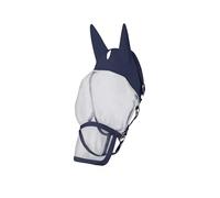 Horze Paso Fino Licol pour cheval avec masque anti-mouches intégré - Licol robuste avec protection UV, protection des oreilles et des yeux, bleu, C