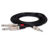 Hosa HMP-003Y Câble de dérivation stéréo Pro - TRS mâle 3,5 mm vers double TS mâle 6,35 mm - 91 cm