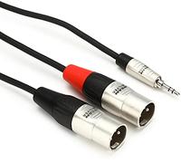 Hosa HMX015Y REAN 3.5MM TRS to Dual XLR3M 15FT CBL
