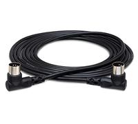 Hosa MID-310RR Câble MIDI avec connecteurs DIN coudés à 5 broches Noir 3 m