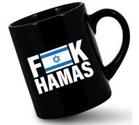 HOSALA -325 ml - F**k Hamas Stand with Israel Coffee Mug, fière tasse cadeau israélienne, tasse à thé Israël, cadeau de supporter d'Israël, tasse en céramique brillante cadeau pour famille, amis,