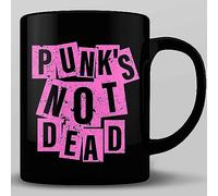 HOSALA - 325 ml - Tasse à café Punk's Not Dead, tasse à thé punk rock, cadeau punk rock, cadeau punk rock, tasse cadeau punk rock tasse cadeau tasse en céramique brillante cadeau pour la famille, les