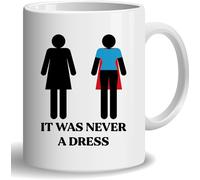 HOSALA - Tasse à café « It Was Never A Dress », tasse à café féministe amusante, tasse cadeau d'autonomisation des femmes, cadeau du mois de l'histoire des femmes, tasse en céramique brillante