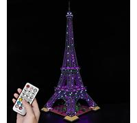Hosdiy Upgrade Jeu de Lumière - Télécommande Kit d'éclairage à LED Compatible avec Lego-Tour-Eiffel-10307 Modèle (Seul Lumière, sans Modèle) (Standard RC Lumiere)