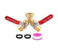Hose Distributor - 2-Way Heavy-Duty Brass Garden Hose Distributor | Garden Hoses Splitter | Hoses Connector Tap Splitter with Valves | Y Valve 3/4 Inch Ght Thread Irrigation Accessories for Lawn Farm