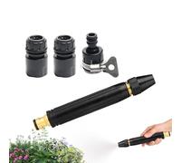 Hose Nozzle High Pressure - Handheld 100% Solid Brass Heavy Duty Water Sprayer, Features Anti-Fracture Industrial Metal Construction To Prevent Driveway Drop Damage, Built With Leak-Proof Double