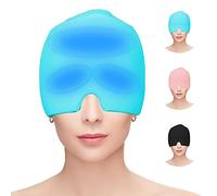 Hoseay Bonnet Anti Migraine Riutilizzabile Masque Céphalées Poche de Glace en Gel Bandeau Migraine Cold Therapy Relief Cap pour Yeux, Maux de Tête, Soulagement Tensions et Amélioration Sommeil, Bleu