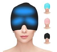 Hoseay Bonnet Anti Migraine Riutilizzabile Masque Céphalées Poche de Glace en Gel Bandeau Migraine Cold Therapy Relief Cap pour Yeux, Maux de Tête, Soulagement Tensions et Amélioration Sommeil, Noir
