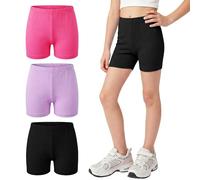 Hoseay Short Cycliste Filles Lot de 3 Coton Leggings Courts 7-8 Ans, Violet