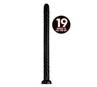 Hosed Gode ceinture Spiral Anal Snake 19 cm - silicone, forme serpent, ventouse - noir