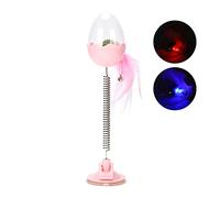 HOSEONFN Balle flash lumineuse à DEL pour chats, jouet alimentaire interactif en plumes de printemps, anti-fuite, avec menthe à chat, mouvement de rebond coloré, matériau ABS durable (rose)