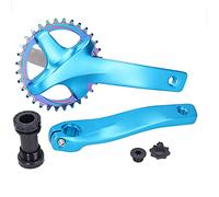 HOSEONFN Bike Crankset pour ZK-22 avec Bottom Bracket 34T Single Speed Crank Set Chainwheel Made of Aluminium Alloy Le mot-clé de base de ce titer "Bike Crankset" est (Bleu)