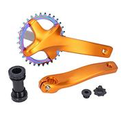 HOSEONFN Bike Crankset pour ZK-22 avec Bottom Bracket 34T Single Speed Crank Set Chainwheel Made of Aluminium Alloy Le mot-clé de base de ce titer "Bike Crankset" est (Or)