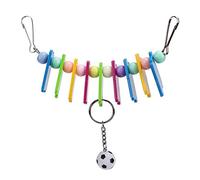 HOSEONFN Coloré en Plastique Fer Animal Perroquet Football mâcher Mordre Suspendus chaîne balançoire Jouet Oiseau Cage Accessoires