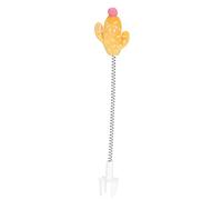 HOSEONFN Jouet à Ressort élastique pour Chat, Fil métallique, bâton de Chat Amusant, Jouet Teaser interactif pour Animaux de Compagnie (Jaune Cactus)