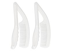 HOSEONFN Peigne à cheveux pour massage du cuir chevelu, poignée incurvée ergonomique, matériau ABS durable, conception pliable, longueur extra longue pour personnes âgées