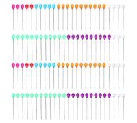 HoseOnfn pour bouquets floraux, épingle à tête diamant de 100 pcs, transparente de couleur droite en forme de poire, pour coudre et artisanat