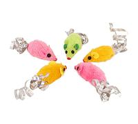 HOSEONFN pour Chat, Forme de Souris en Peluche à Mastication de Jouet de Jeu de Jeu interactif, avec Un Son, 5 pcs, Un matériau Durable sûr, Une activité d'enrichissement Amusante