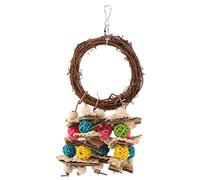 HOSEONFN pour Les Jouets à Mastication du Perroquet, pour Le Gris Africain, Les pacaws, Les cacatoes, Le rotin Naturel, Le Jouet Polyvalent coloré, la Morsure de Cage, sûr et