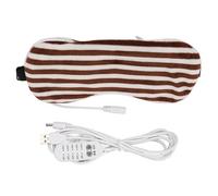 HOSEONFN pour masque pour les yeux, chaleur circulante sur une grande, bandeau réglable, chargement USB, matériau souple de qualité supérieure, compresse chaude (Rayure marron)