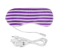 HOSEONFN pour masque pour les yeux, chaleur circulante sur une grande, bandeau réglable, chargement USB, matériau souple de qualité supérieure, compresse chaude (Rayure violette)