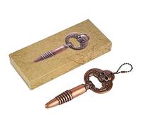 HOSEONFN pour ouvre-bouteille de vin, alliage d'aluminium moulé sous pression de haute qualité, forme de crâne avec placage de cuivre rétro, petite taille avec porte-clés pour un