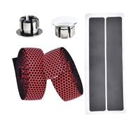 HOSEONFN pour VTT, ruban de guidon antidérapant à absorption des chocs, ceinture de sangle durable avec bouchon d'extrémité, rehausseur de poignée antidérapant, confort et (Rouge)