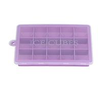 HoseOnfn Silicone Ice Cube Moule, pour la boulangerie de cuisine à domicile, 15 bac à glace rectangulaire de grille avec couvercle, moule à glace de bricolage, congélateur (Violet)