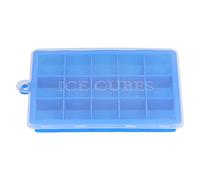 HoseOnfn Silicone Ice Cube Moule, pour la boulangerie de cuisine à domicile, 15 bac à glace rectangulaire de grille avec couvercle, moule à glace de bricolage, congélateur (Bleu)