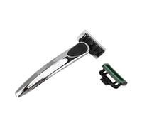 HOSEONFN Tondeuse à barbe pour homme, tête de coupe 7 couches, poignée en métal argenté, remplacement facile, bande lubrifiante pour un glissement en douceur, conception