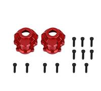 HoseOnfn Wheel Hub Cover, pour Traxxas -4, voiture RC à échelle 1:10, alliage d'aluminium, essieu avant et arrière, protection durable, installation facile, détails réalistes, (Rouge)
