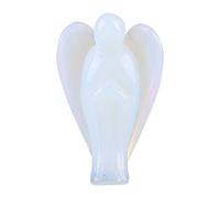 Hoseten Cadeau de guérison Pierre Opale Ange Cristal, Cristal de guérison, Opale Naturelle Ange Figurine Statue Belle Aura Nettoyage pour la méditation Zen Yoga