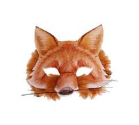 Hosfairy 1 masque d'Halloween en forme d'animal - Demi-masque de loup pour Halloween, masque de renard, tigre (masque renard)