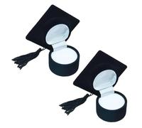 Hosfairy Lot de 2 boîtes à bagues de remise de diplôme pour bagues et boucles d'oreilles - Pour décoration de fête de remise de diplôme
