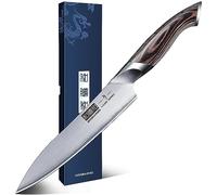HOSHANHO 15cm Couteau Universel, Couteau Tout Usage en Acier Inoxydable, Petit Couteau de Cuisine Professionnel Couteaue Paring -avec Poignée en Bois Pakka