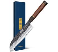 HOSHANHO 18 cm Couteau Santoku Japonais, Couteau de Chef Professionnel, Couteau de Cuisine Ultra Tranchant, Couteaux de Cuisine Santokuen Acier à Haute Carbone avec Manche Octogonal