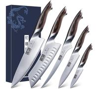 HOSHANHO 5 Pièces Set de Couteaux de Cuisine, Couteaux de Cuisine Japonais en Acier Inoxydable à Haute Teneur en Carbone, Ensemble de Couteaux de Chef Professionnels Ultra Tranchants