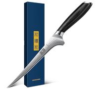 HOSHANHO Couteau à Filet 18 cm, Couteau à Fileter Ultratranchant Pour la Découpe de Viande et Volaille, Couteau à Désosser Japonais en Acier à Haute Teneur en Carbone avec Manche en Bois de Pakka