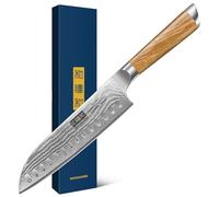 HOSHANHO Couteau de Chef, Couteau de Santoku 18cm, Super Tranchant 67 Couches Damas en Acier Japonais Couteau de Cuisine avec Manche en Bois