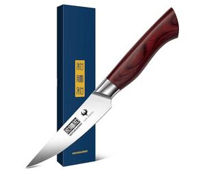 HOSHANHO Couteau d'Office et à Légumes 9.5cm, Super Tranchant Japonais Couteau à Fruits Couteau de Eplucher Acier avec Manche Ergonomique en Bois