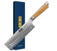 HOSHANHO Damas Couteau de Cuisine Nakiri 16,5 cm en Acier Damas de 67 Couche, Professionnel Super Tranchant Japonais Couteau avec Manche Ergonomique en Bois