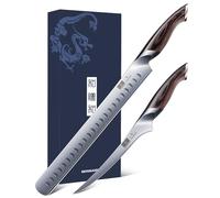 HOSHANHO Ensemble de Couteaux à Découper pour BBQ, Couteau à Désosser et à Trancher la Poitrine pour la Coupe de Viande, Couteau de Boucher Professionnel Ultra-Tranchant en Acier Japonais à Haute Tene