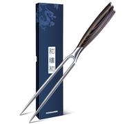 HOSHANHO Fourchette à Viande de 18 cm, Fourchette à Découper à Double Pointe Ultra Coupant, Fourchette à Barbecue Professionnelle Japonaise en Acier Inoxydable à Haute Teneur en Carbone