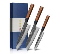 HOSHANHO Lot de 3 Couteaux, Ensemble de Couteau Cuisine Professionnel Japonais en Acier à Haute Teneur en Carbone, Couteau de Chef Ultra Tranchants avec Manche Octogonal en Bois de Rose