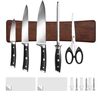 HOSHANHO Porte Couteaux Aimanté en Bois avec Aimant Extra Puissant, Barre Magnétique pour Couteaux pour Les Couteaux, Les Ustensiles et Les Outils, 25CM