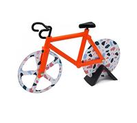 Hoshen Coupe-pizza créatif en forme de vélo, séparateur de pâte, roulette à pizza en acier inoxydable, coupe-biscuits, 1 pièce, orange